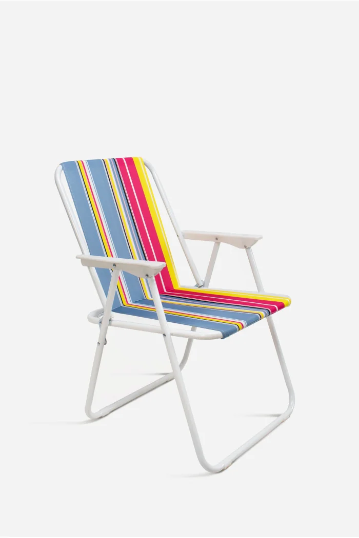 Silla de Playa Plegable de Tela y Metal - Ideal para Playa y Piscina