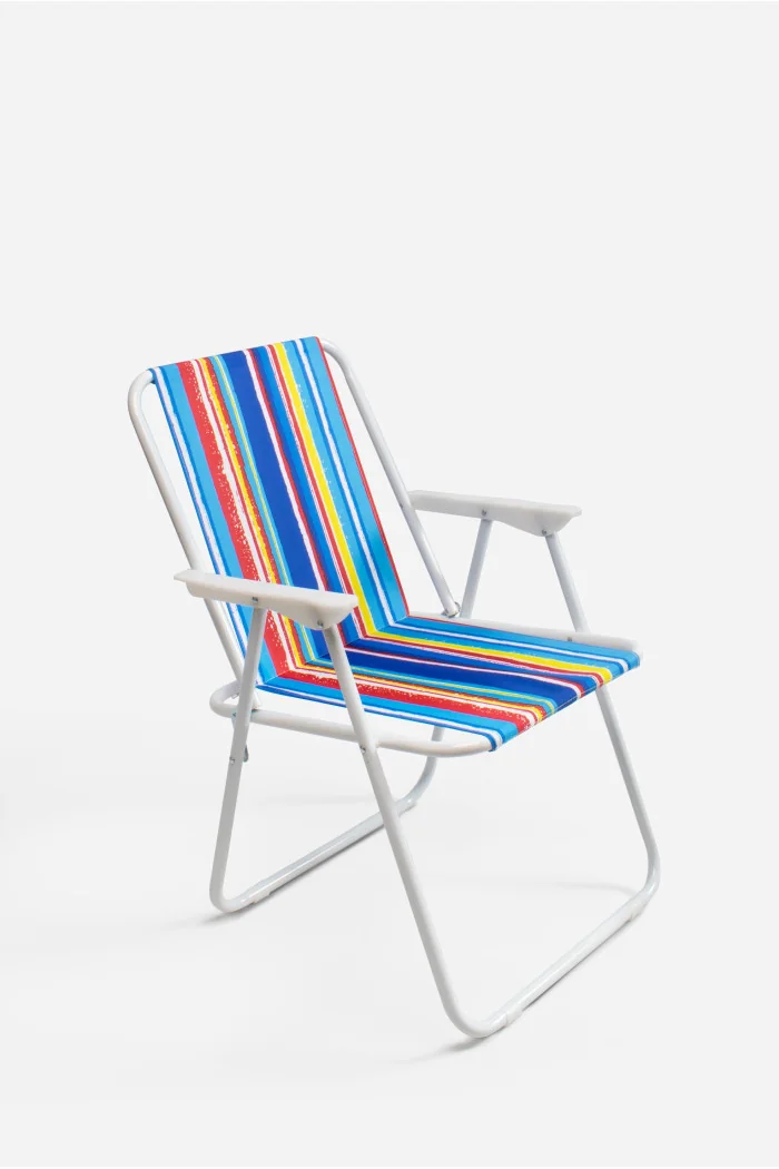 Silla de Playa Plegable de Tela y Metal - Ideal para Playa y Piscina