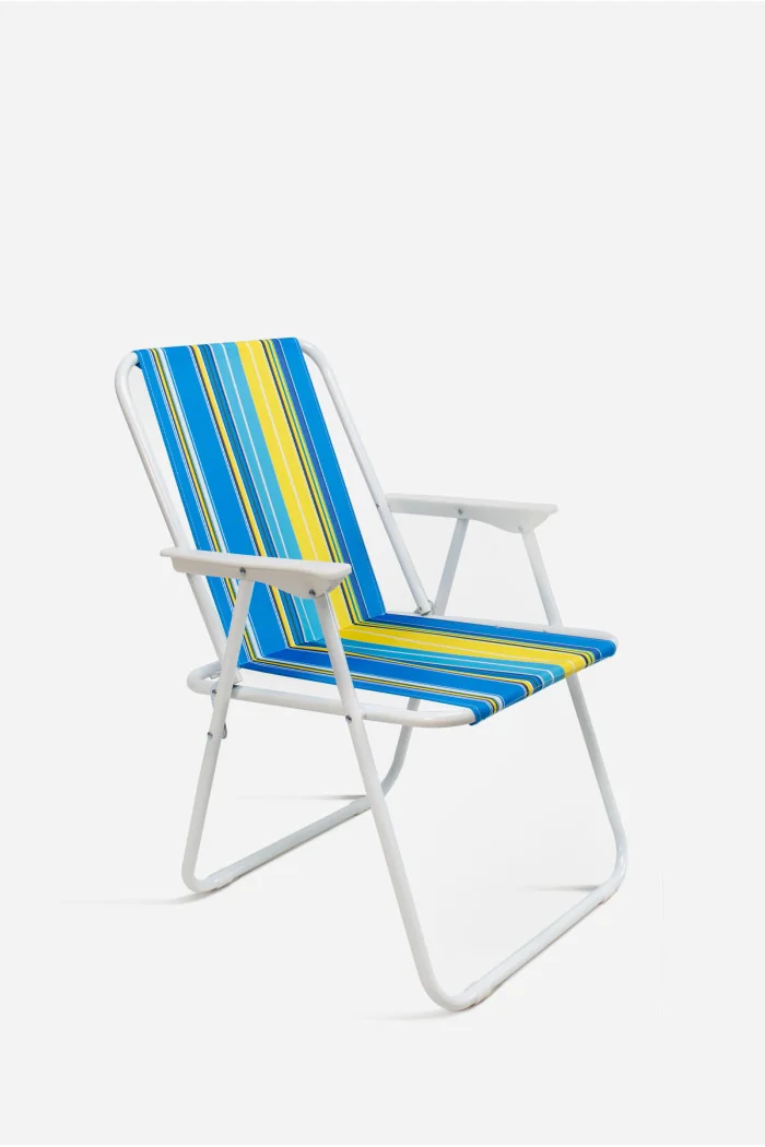 Silla de Playa Plegable de Tela y Metal - Ideal para Playa y Piscina