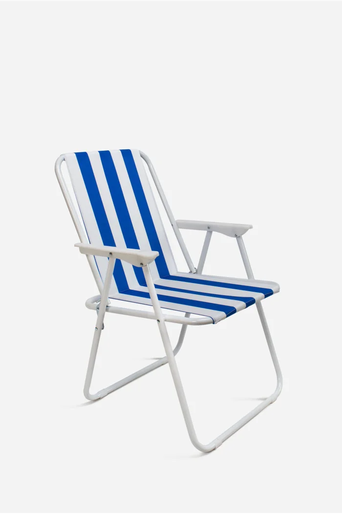 Silla de Playa Plegable de Tela y Metal - Ideal para Playa y Piscina