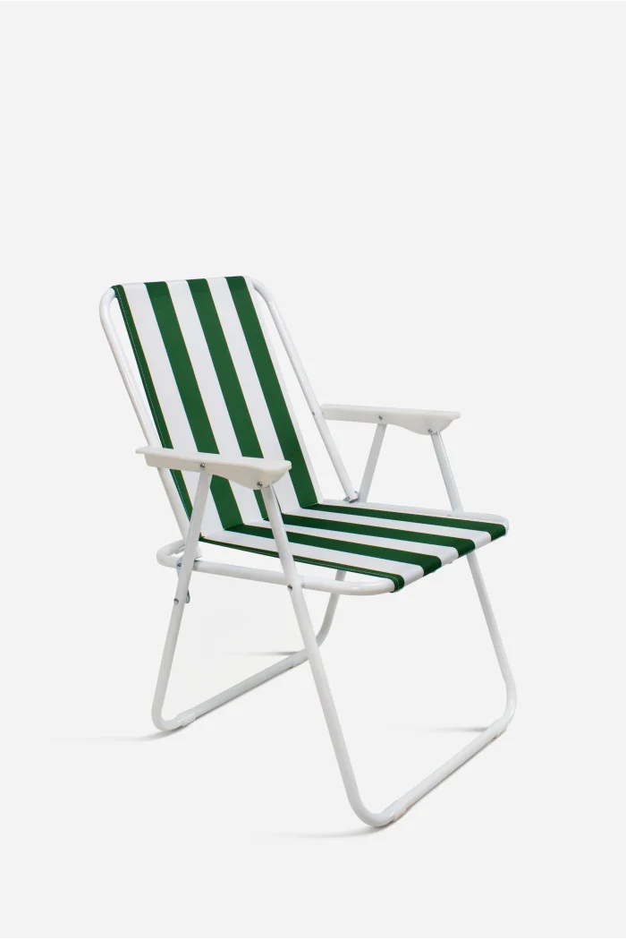 Silla de Playa Plegable de Tela y Metal - Ideal para Playa y Piscina