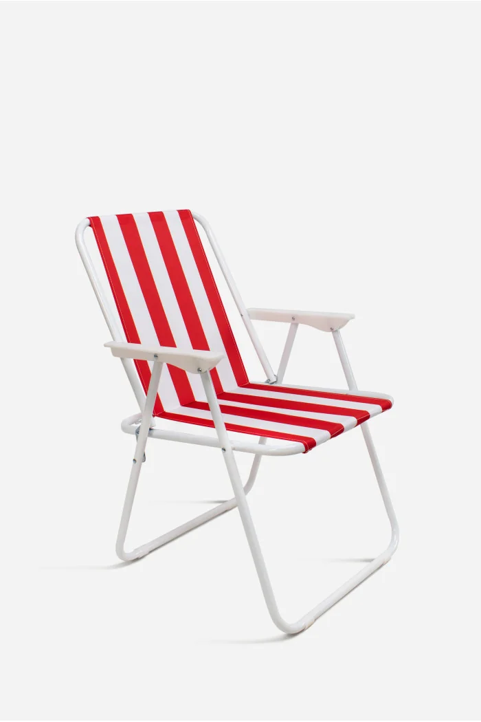Silla de Playa Plegable de Tela y Metal - Ideal para Playa y Piscina