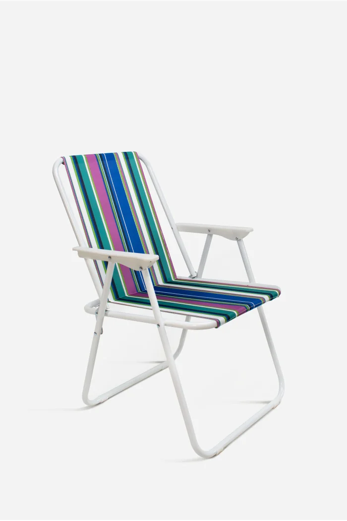 Silla de Playa Plegable de Tela y Metal - Ideal para Playa y Piscina