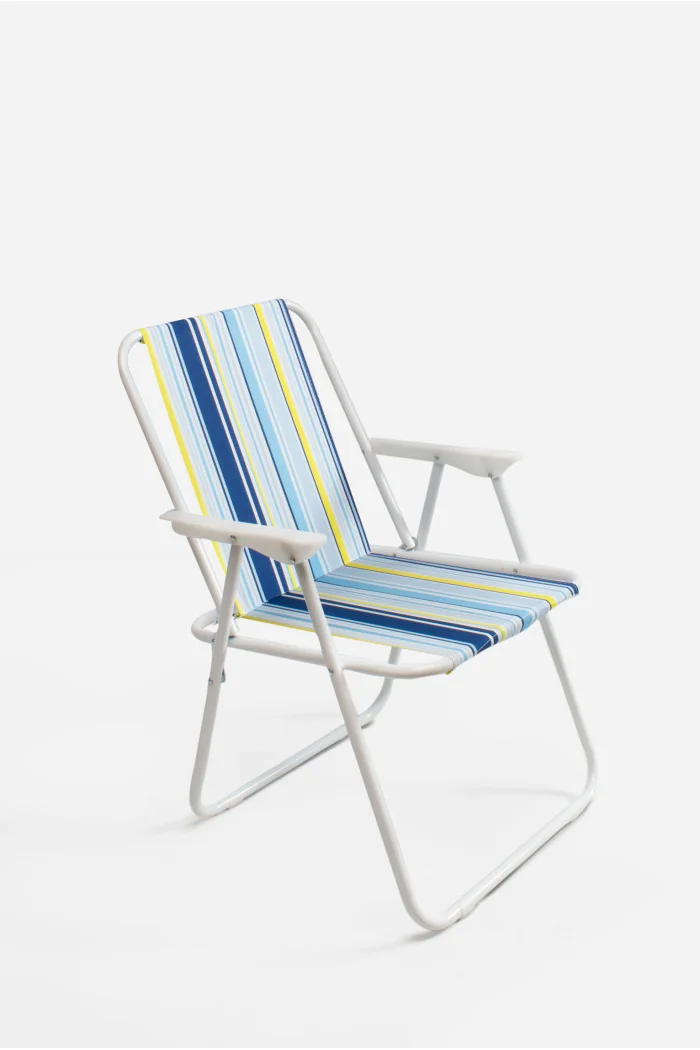Silla de Playa Plegable de Tela y Metal - Ideal para Playa y Piscina
