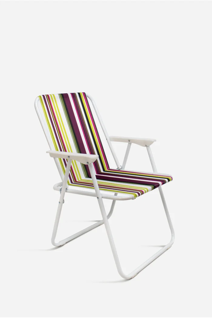 Silla de Playa Plegable de Tela y Metal - Ideal para Playa y Piscina