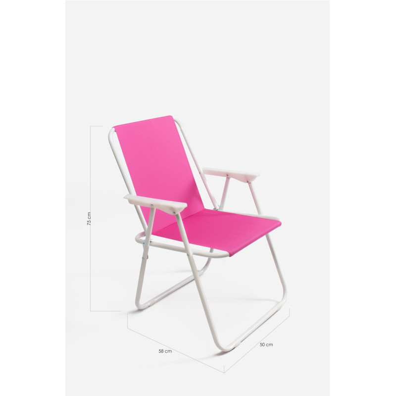Silla de Playa Plegable de Tela y Metal - Ideal para Playa y Piscina
