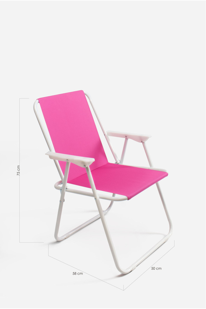 Silla de Playa Plegable de Tela y Metal - Ideal para Playa y Piscina