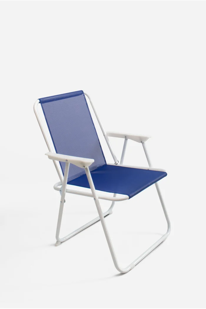 Silla de Playa Plegable de Tela y Metal - Ideal para Playa y Piscina
