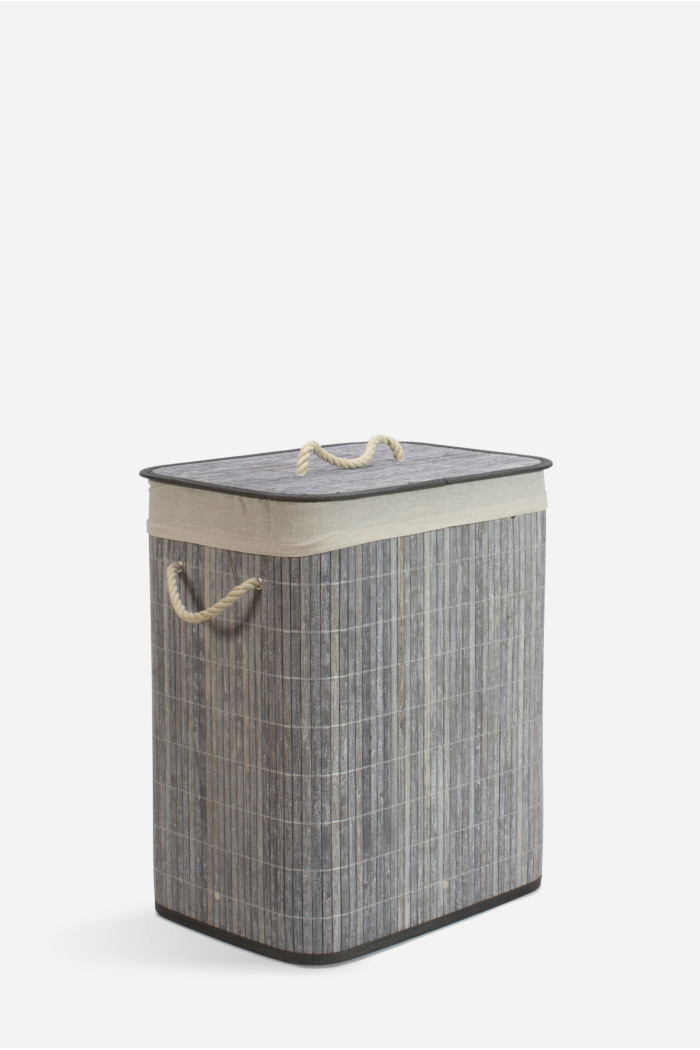 Ropero de Bambú Plegable con Tapa Rectangular - 40 x 30 x 50 cm