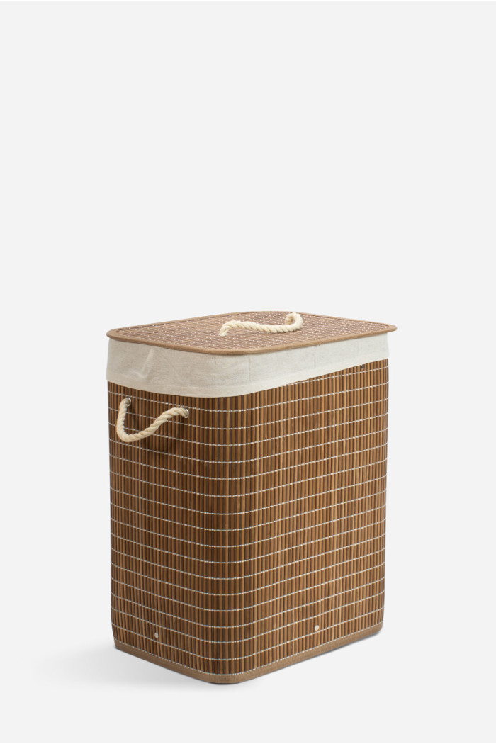 Ropero de Bambú Plegable con Tapa Rectangular - 40 x 30 x 50 cm