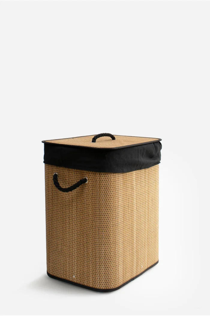 Ropero de Bambú Plegable con Tapa Rectangular - 40 x 30 x 50 cm