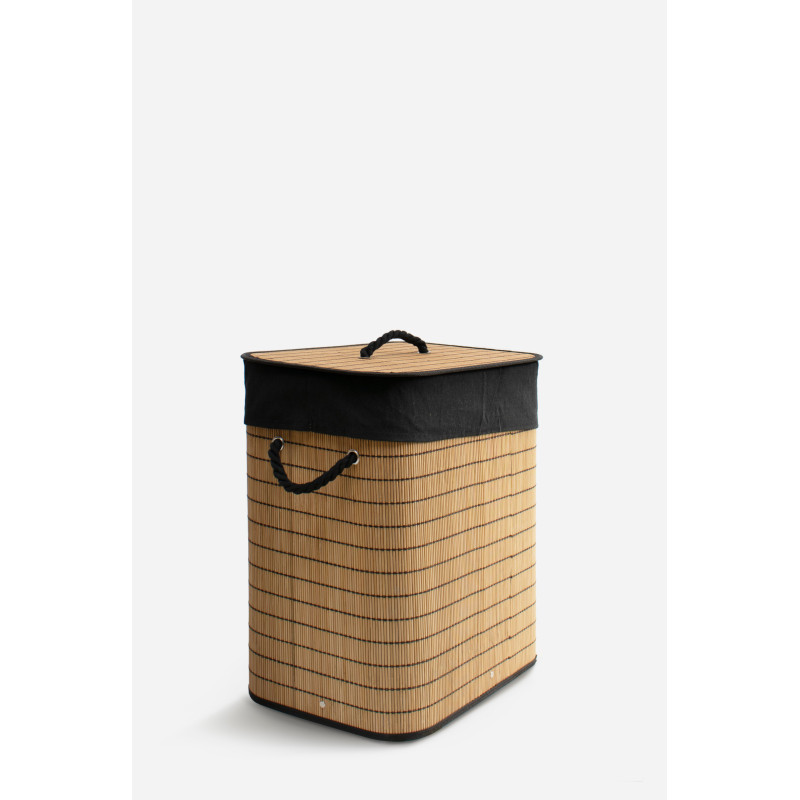 Ropero de Bambú Plegable con Tapa Rectangular - 40 x 30 x 50 cm