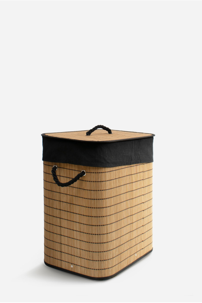 Ropero de Bambú Plegable con Tapa Rectangular - 40 x 30 x 50 cm