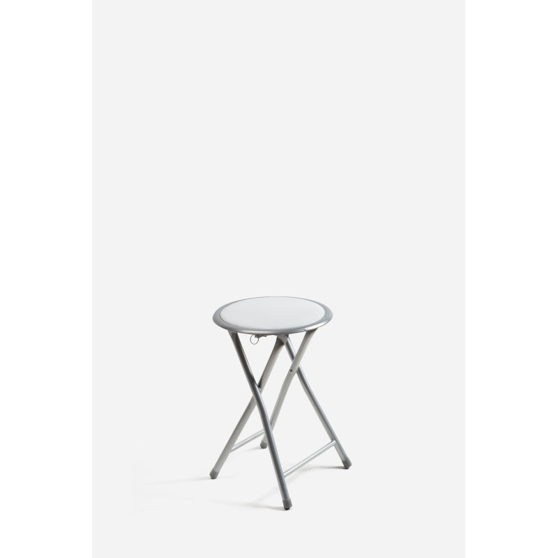 Taburete Plegable de Aluminio - Silla de Metal y Asiento Acolchado