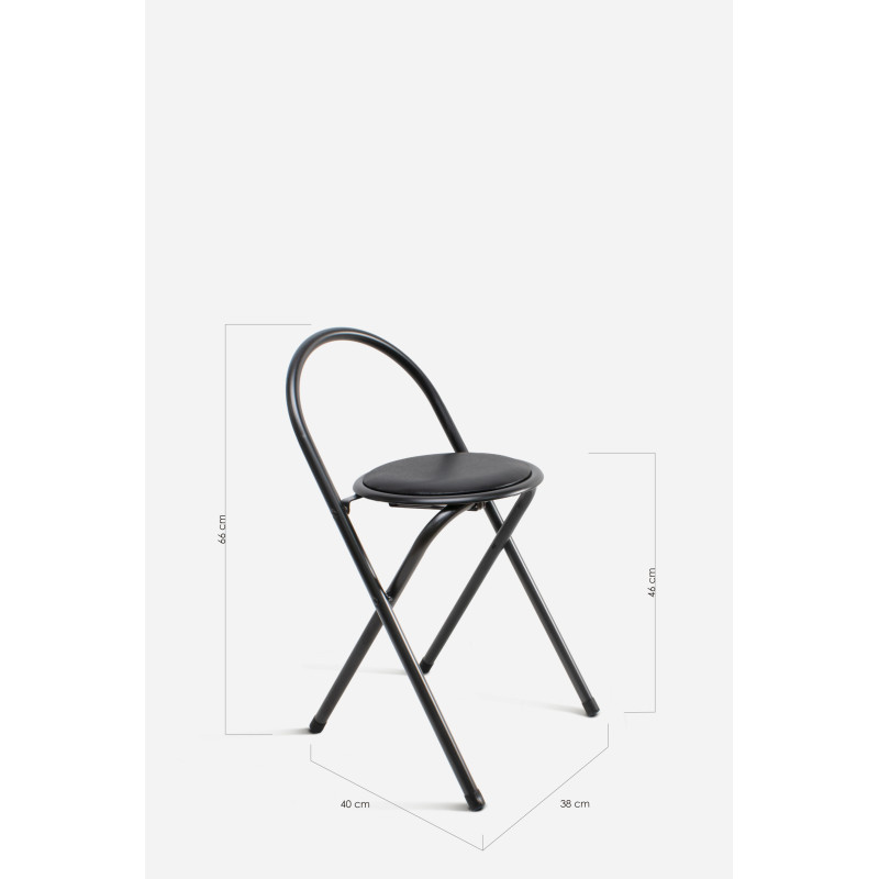 Silla Plegable Naia 38x40x60 cm | Metal y PVC