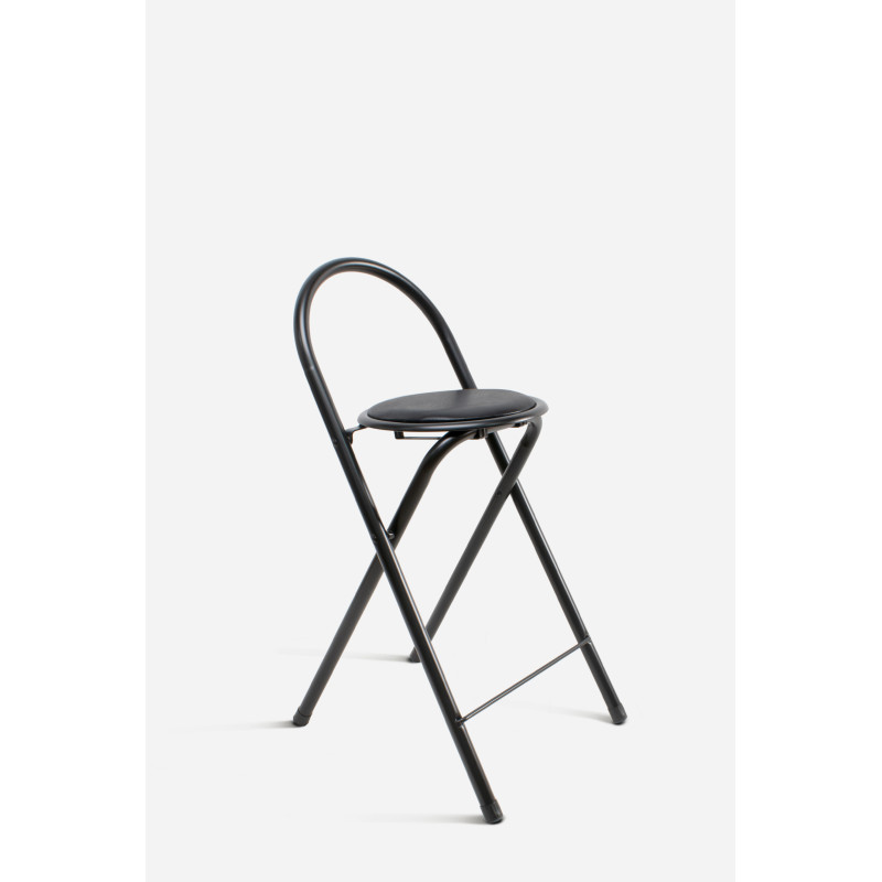 Taburete Plegable Alto Naia 40x45x80 cm | Metal y PVC Compacto
