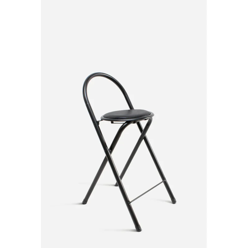 Taburete Plegable Alto Naia 40x45x80 cm | Metal y PVC Compacto