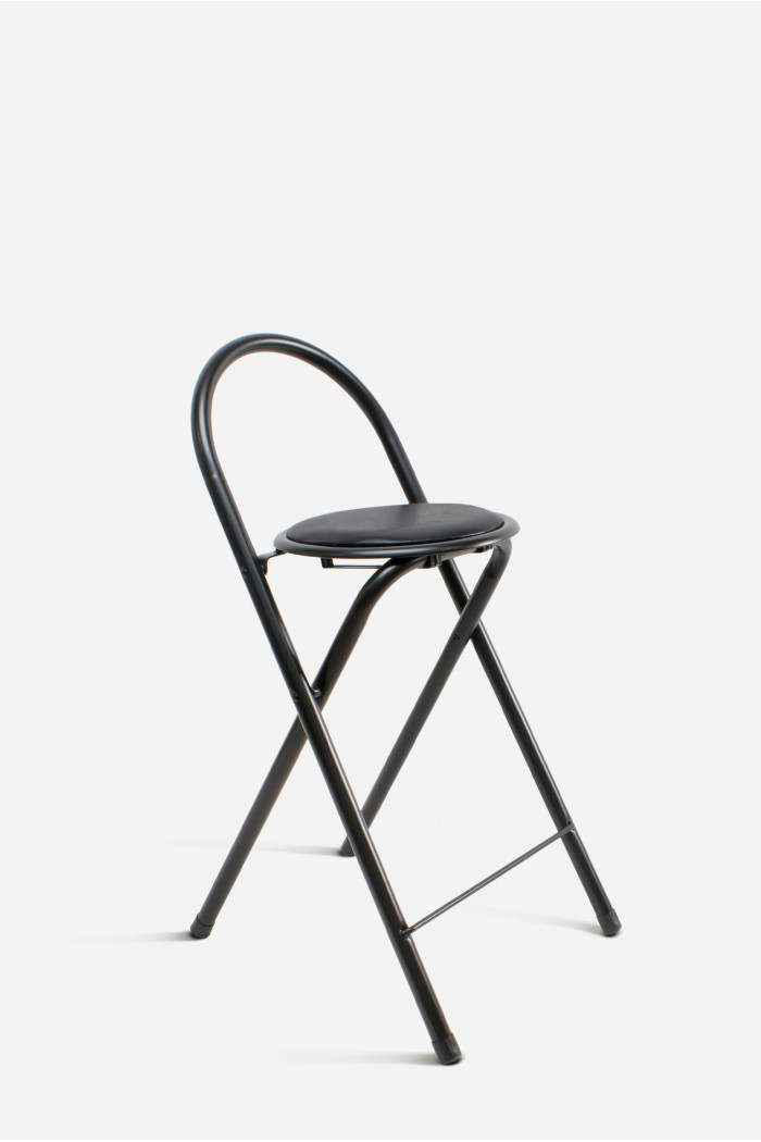 Taburete Plegable Alto Naia 40x45x80 cm | Metal y PVC Compacto