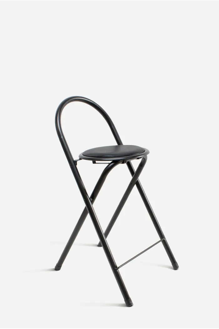 Taburete Plegable Alto Naia 40x45x80 cm | Metal y PVC Compacto
