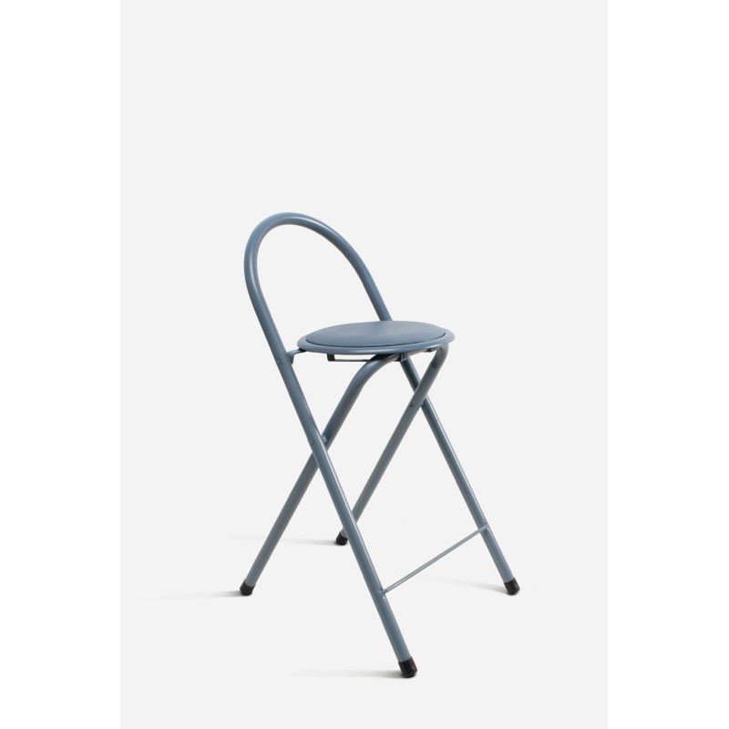 Taburete Plegable Alto Naia 40x45x80 cm | Metal y PVC Compacto