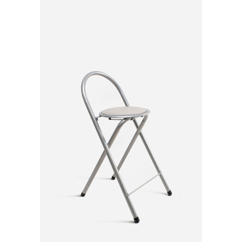 Taburete Plegable Alto Naia 40x45x80 cm | Metal y PVC Compacto