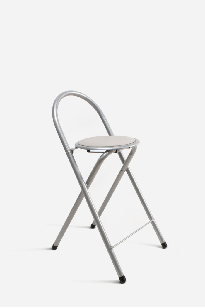 Taburete Plegable Alto Naia 40x45x80 cm | Metal y PVC Compacto