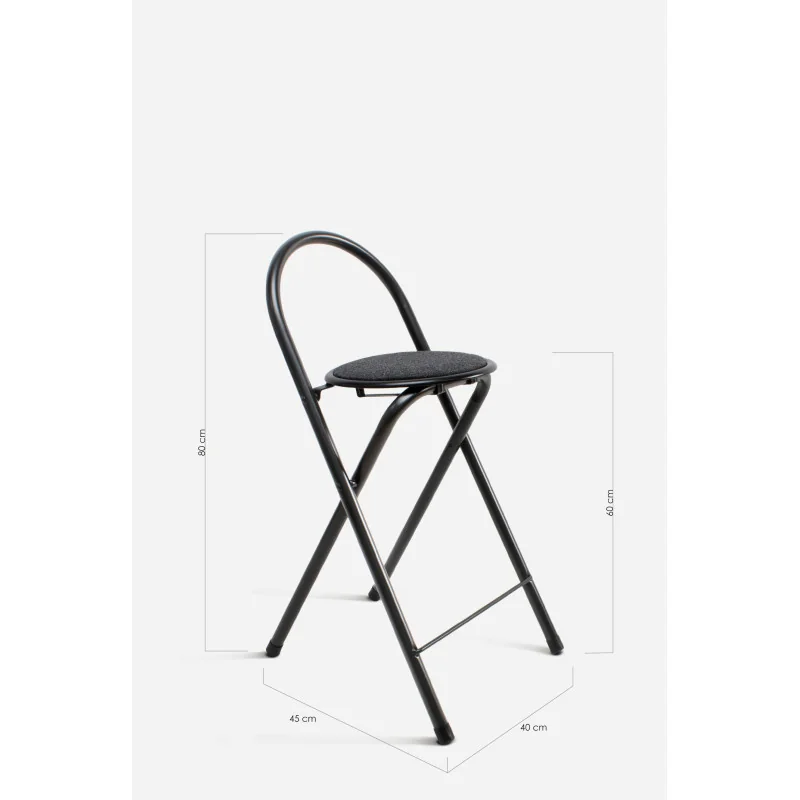 Taburete Plegable Alto Naia 40x45x80 cm | Metal y Poliéster