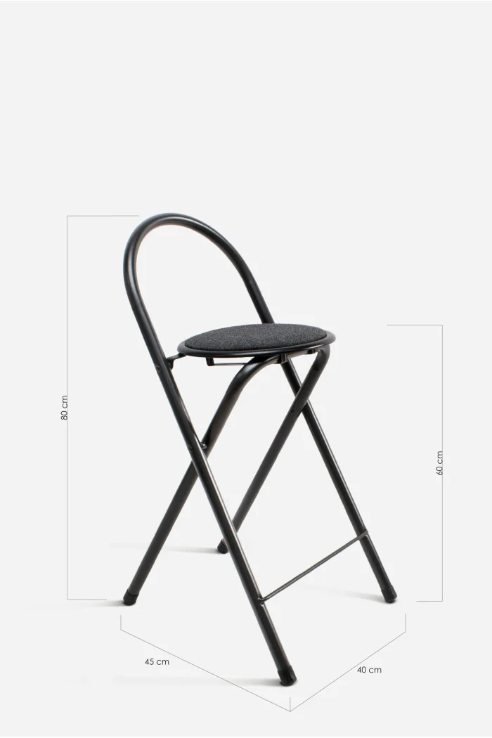 Taburete Plegable Alto Naia 40x45x80 cm | Metal y Poliéster