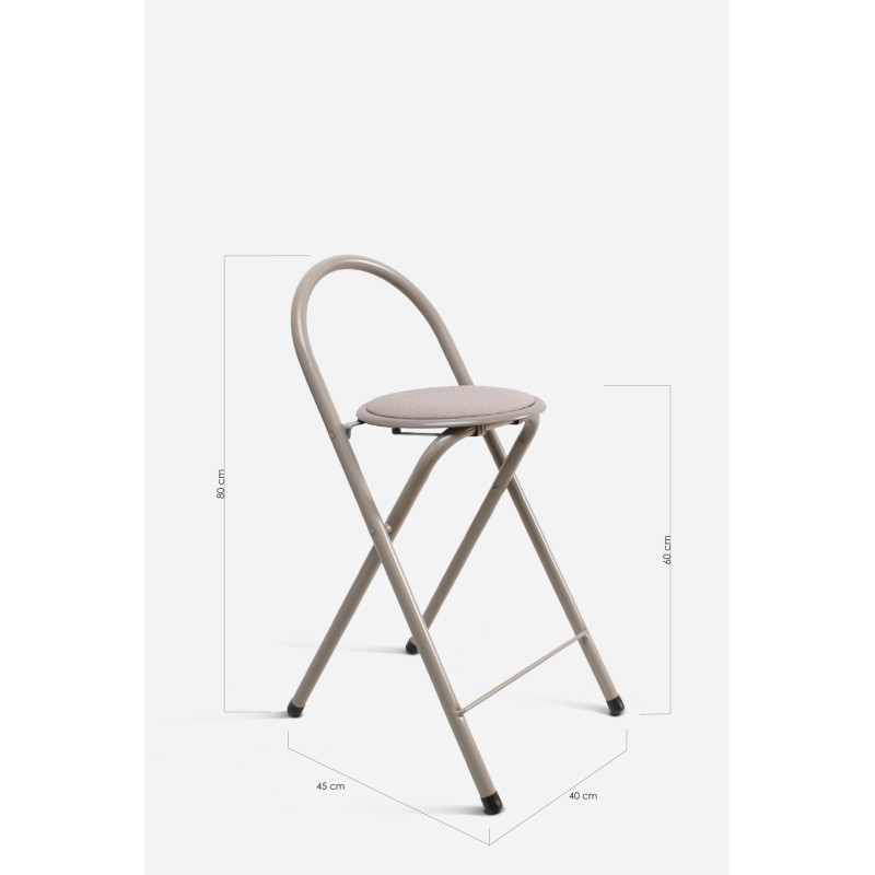 Taburete Plegable Alto Naia 40x45x80 cm | Metal y Poliéster