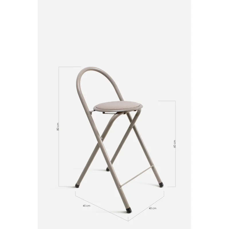 Taburete Plegable Alto Naia 40x45x80 cm | Metal y Poliéster