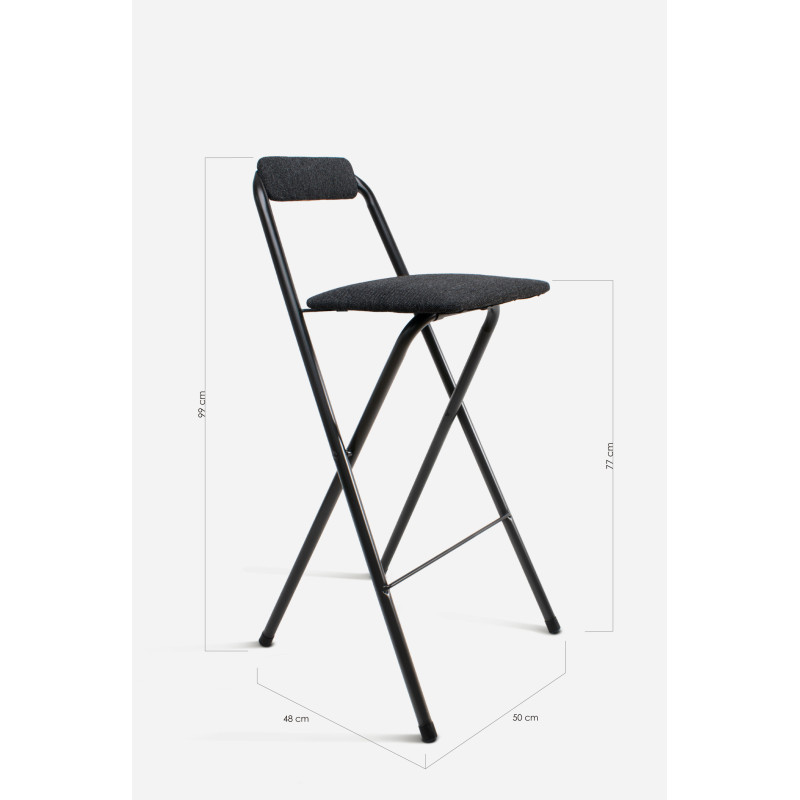 Taburete Plegable Alto Naia 48x50x99 cm | Metal y Poliéster