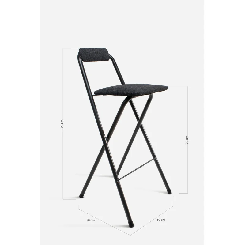 Taburete Plegable Alto Naia 48x50x99 cm | Metal y Poliéster