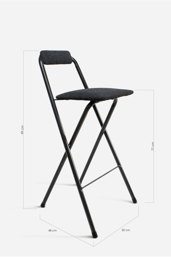 Taburete Plegable Alto Naia 48x50x99 cm | Metal y Poliéster