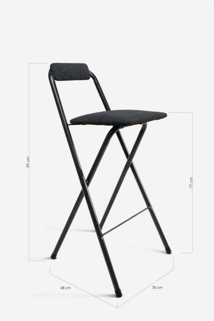 Taburete Plegable Alto Naia 48x50x99 cm | Metal y Poliéster