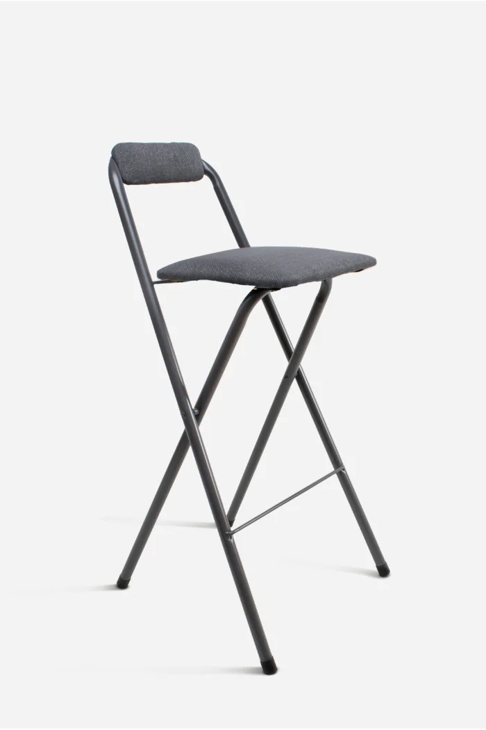 Taburete Plegable Alto Naia 48x50x99 cm Metal y Poliéster Naia - gris