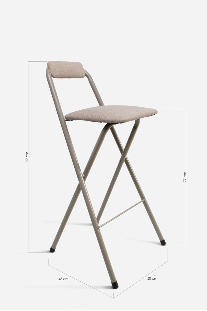 Taburete Plegable Alto Naia 48x50x99 cm | Metal y Poliéster