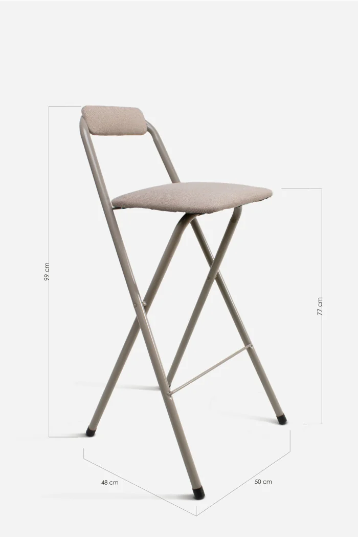 Taburete Plegable Alto Naia 48x50x99 cm | Metal y Poliéster