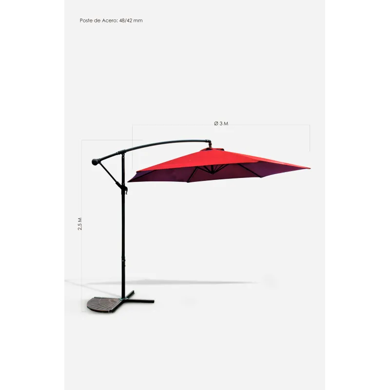 Parasol de Jardín Lateral con Poste de Aluminio/Acero - Varios Modelos