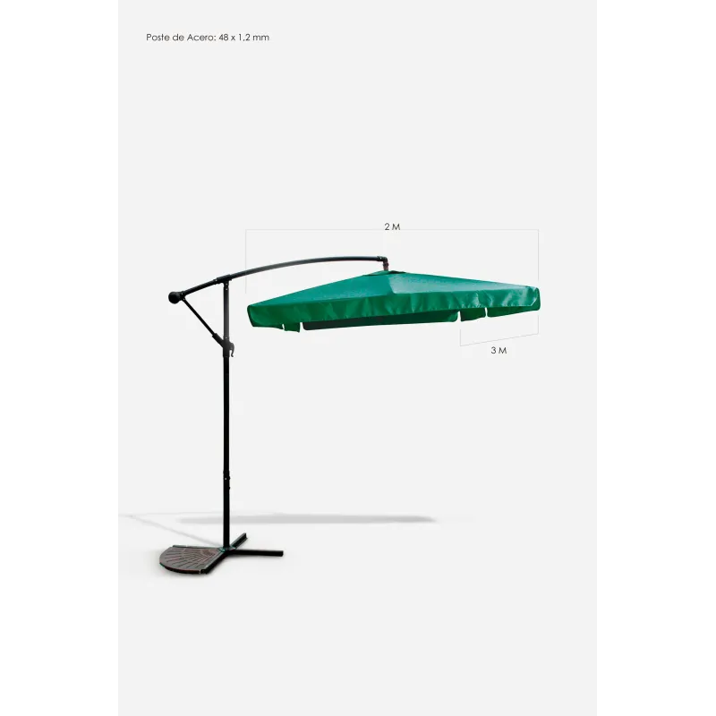 Parasol de Jardín Lateral con Poste de Aluminio/Acero - Varios Modelos