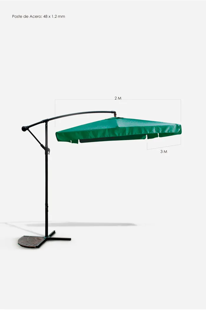 Parasol de Jardín Lateral con Poste de Aluminio/Acero - Varios Modelos