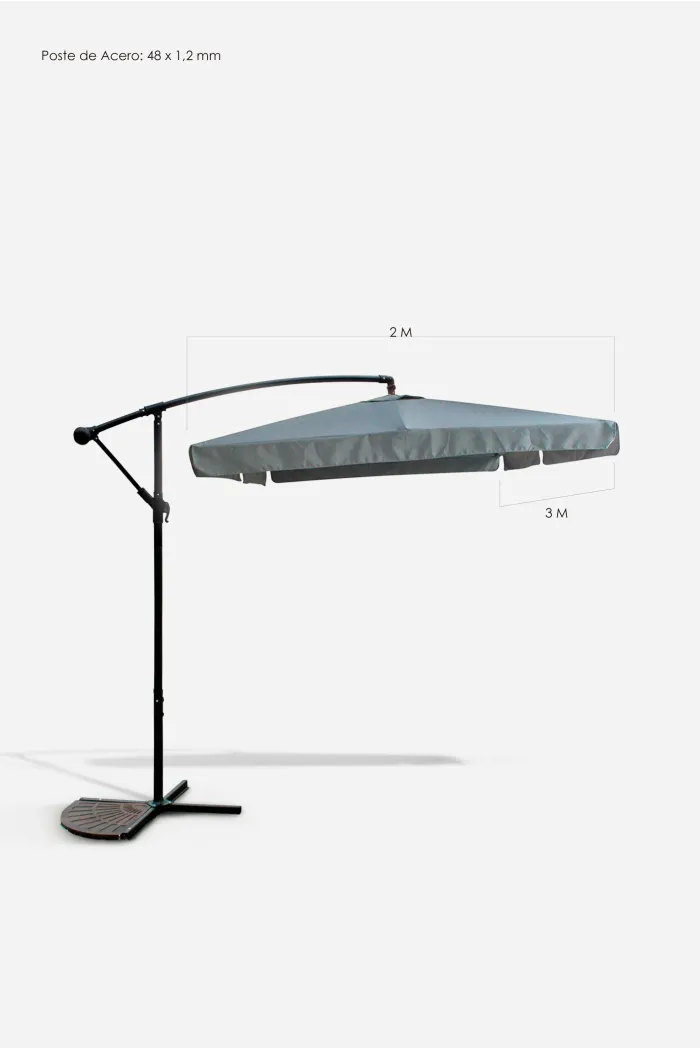 Parasol de Jardín Lateral con Poste de Aluminio/Acero - Varios Modelos