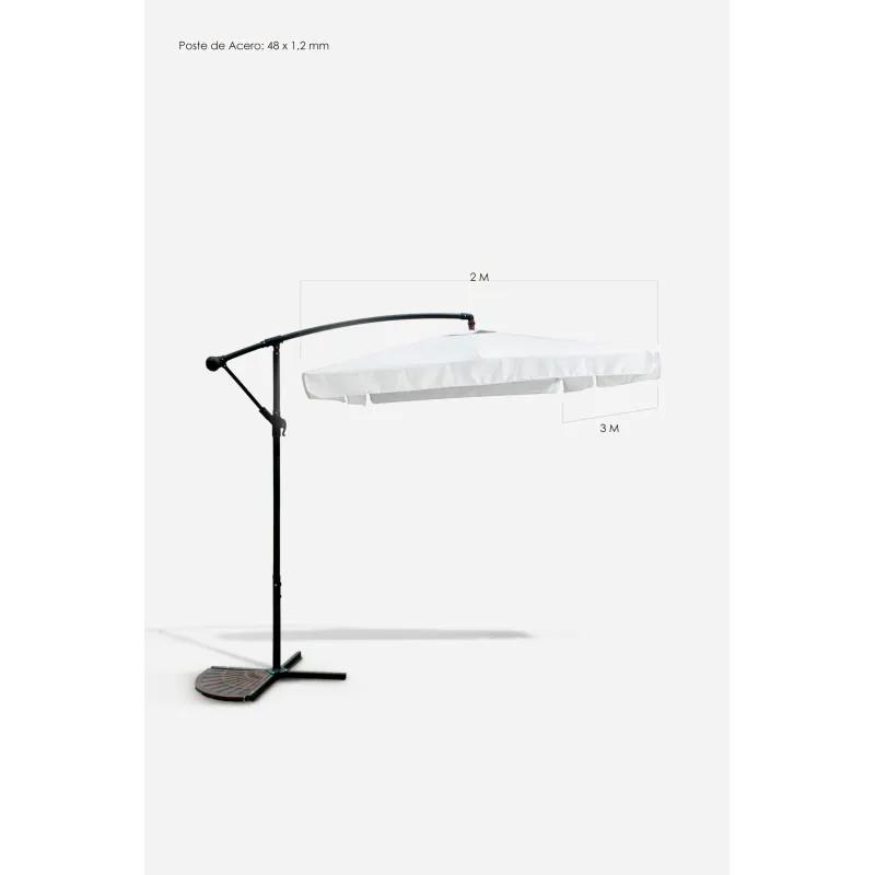 Parasol de Jardín Lateral con Poste de Aluminio/Acero - Varios Modelos