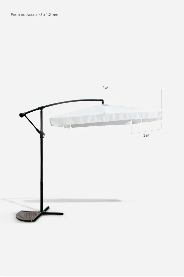 Parasol de Jardín Lateral con Poste de Aluminio/Acero - Varios Modelos