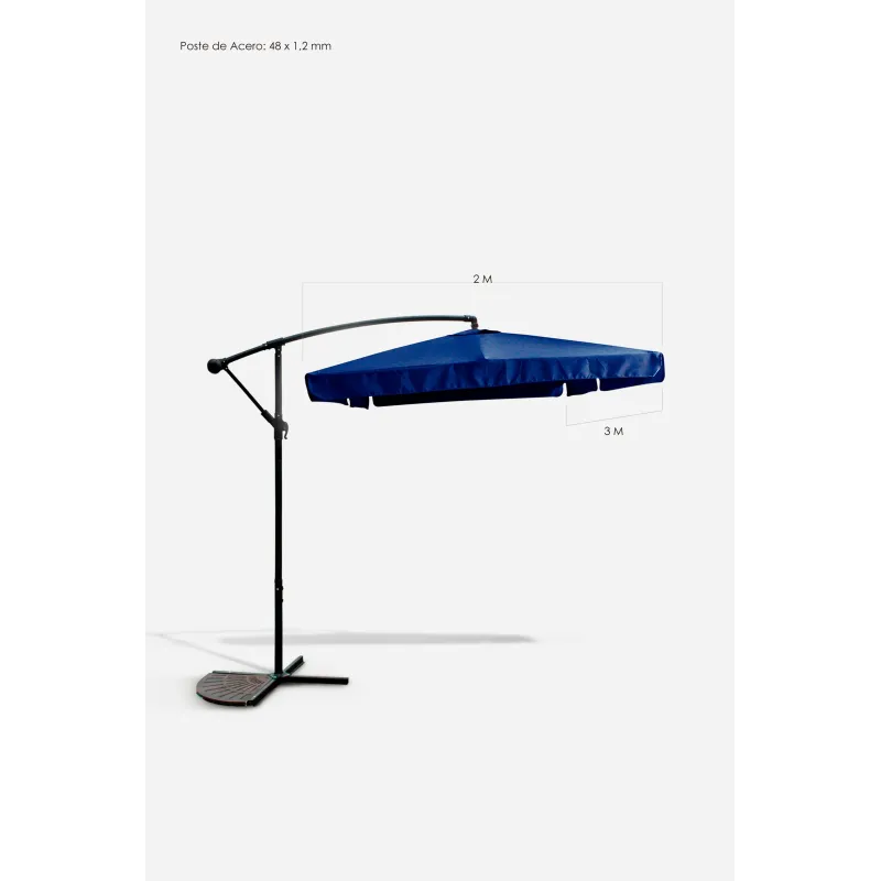 Parasol de Jardín Lateral con Poste de Aluminio/Acero - Varios Modelos