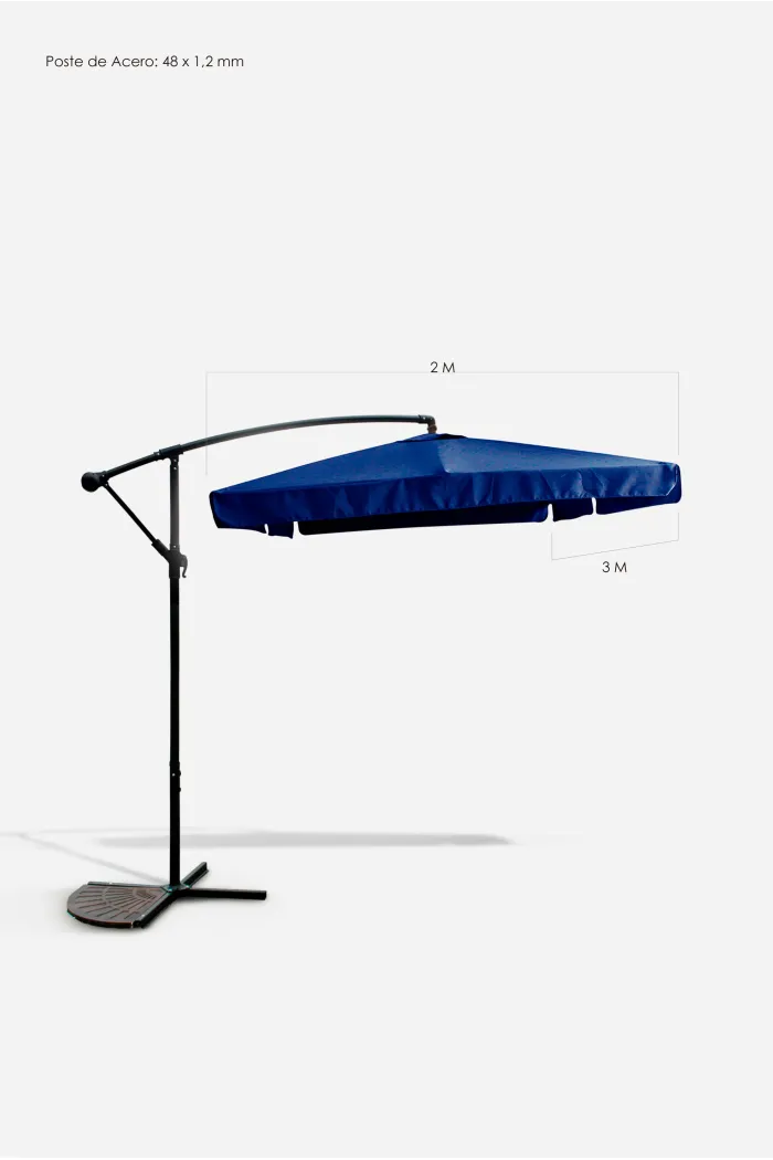 Parasol de Jardín Lateral con Poste de Aluminio/Acero - Varios Modelos