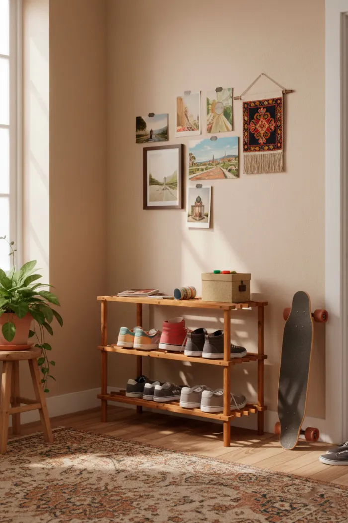 Estante de Madera Soren Abeto | Zapatero de Madera