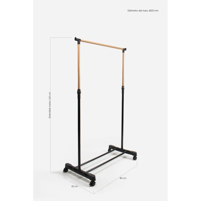 Perchero Extensible de Metal con Ruedas Ajustable 90 hasta 160 cm - 3 Modelos