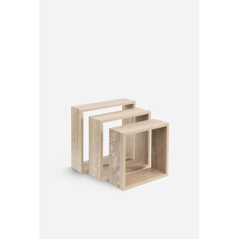 SET DE 3 ESTANTES CUADRADOS