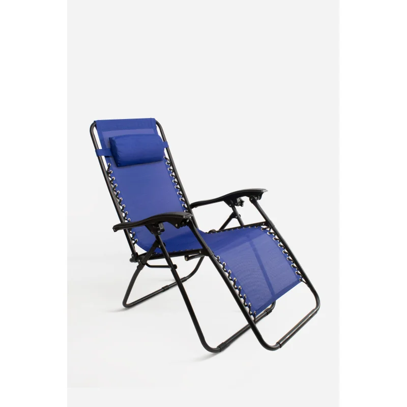 Silla Tumbona con Cojín Alt. 113 cm x L. 60 cm x An. 160 cm | Metal y Textilene