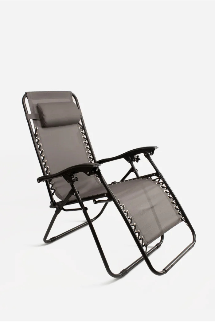 Silla Tumbona con Cojín Alt. 113 cm x L. 60 cm x An. 160 cm | Metal y Textilene